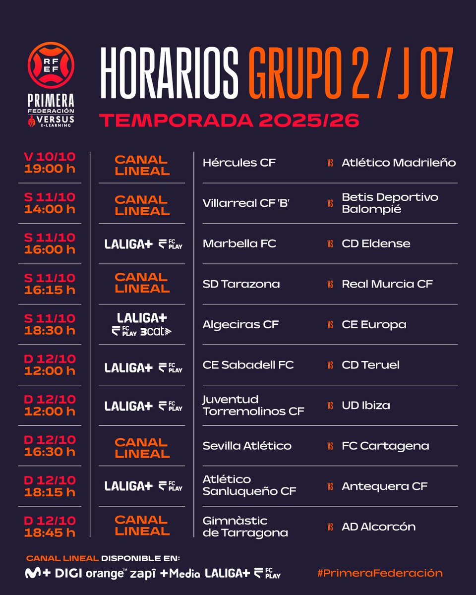 #Futbol 1 <a href="/LigasRfef/">Ligas RFEF</a> 
📅Jornada 7 11/10
🏟Dama de Noche
⌚️16
<a href="/marbella_fc/">Marbella FC</a> vs <a href="/CD_Eldense/">CD Eldense SAD</a>