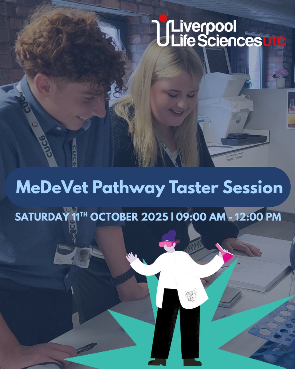 LifeSciencesUTC (@lifesciencesutc) on Twitter photo Considering a career in Medicine, Dentistry, or Veterinary Science? 🩺 🦷 🐾 
Explore your future at our exclusive MeDeVet Pathway Taster Session for Year 11 students! 🔬   
Book now: eventbrite.co.uk/e/sixth-form-p… Considering a career in Medicine, Dentistry, or Veterinary Science? 🩺 🦷 🐾 
Explore your future at our exclusive MeDeVet Pathway Taster Session for Year 11 students! 🔬   
Book now: eventbrite.co.uk/e/sixth-form-p…