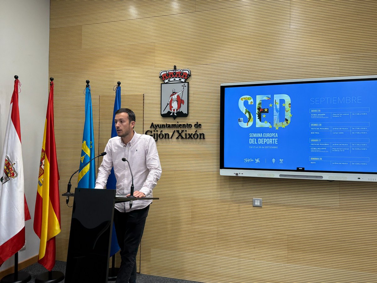 ⚽🚴‍♂️ Gijón celebra la #SemanaEuropeadelDeporte 2025 con actividades al aire libre gratuitas y sin inscripción.

👉 Fútbol Andarín, 🏓 Pickleball, 🚲 bike-trial, 🤝 fútbol inclusivo y 🛹 skate para todas las edades.

🙌 ¡Ven a participar!