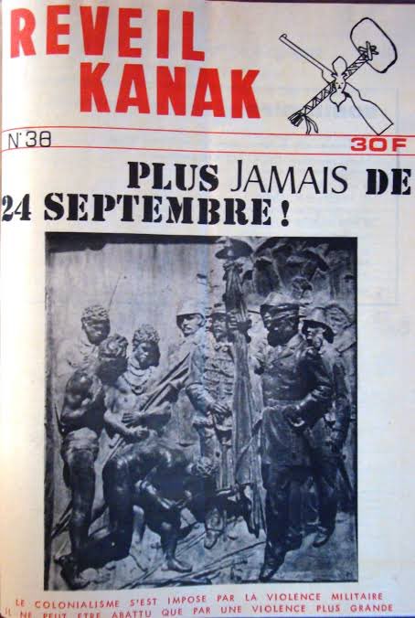 rko78280's tweet photo. C’est le 24 septembre en Kanaky Nouvelle-Caledonie,soit le 172e anniversaire de la prise de possession par la France.
Aujourd’hui cette date est fêté mais reste un jour de deuil pour le peuple kanak.
Une pensée émue pour tous les kanak morts à cause de la colonisation.

#KANAKY🇳🇨 https://t.co/ASxbo7UNDs