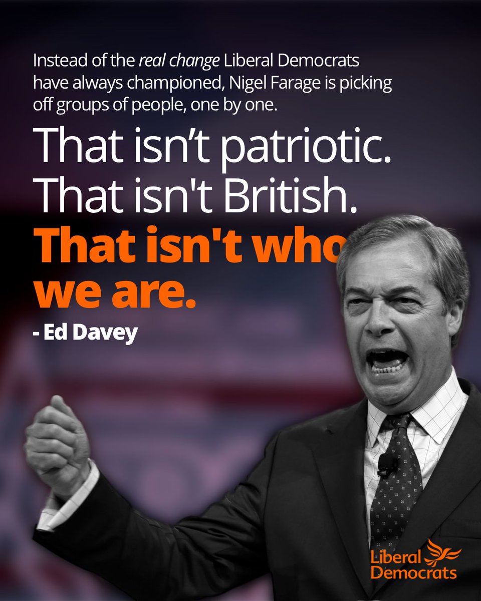 LibDems's tweet photo. So much that is broken in our country today is broken thanks to Nigel Farage. 

And now he wants to break it even more. Unless we stop him. https://t.co/wyOpUrf4gW
