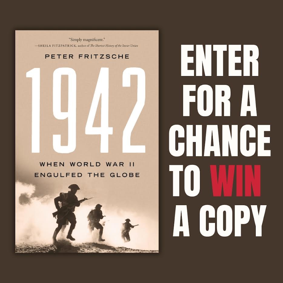 🚨BOOK GIVEAWAY!🚨

REPOST this &amp; FOLLOW for a chance to win a free copy of the latest #WWII release from <a href="/BasicBooks/">Basic Books</a> - 1942 by Peter Fritzsche!

In this gripping history, Fritzsche captures the pivotal year when WWII escalated into a truly global catastrophe - from U-boats on