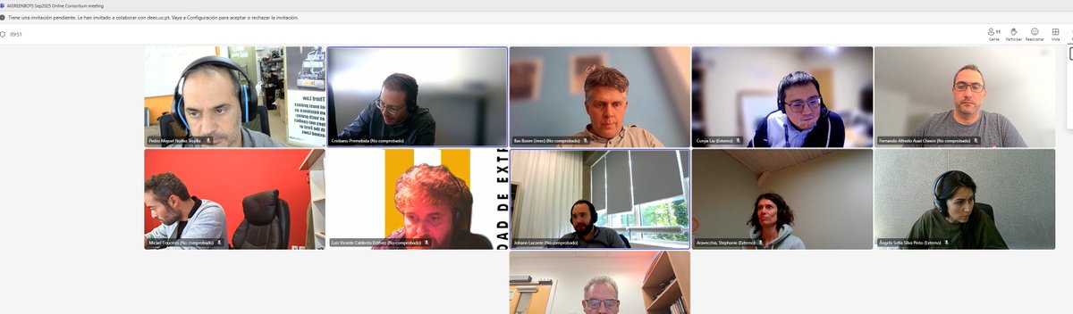 RoboLab_UEx's tweet image. reunidos en la Marie Curie Doctoral Network #AIGreenBots #robotics #Agriculture para seguimiento del proyecto, estado de las contrataciones y próxima reunión presencial en @ucisr @UnivdeCoimbra @pedromnunez @luiky