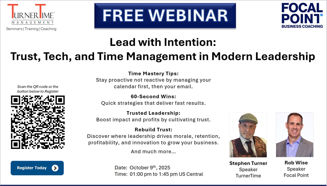 TurnerTimeLLC's tweet image. FREE WEBINAR:  Lead with Intention: Trust, Tech, and Time Management in Modern Leadership
Limited Reservations. Hurry up
Left click or tap this link to Register:  events.teams.microsoft.com/event/2807f3cd…

#freewebinar #turnertime #timemanagement #modernleadership