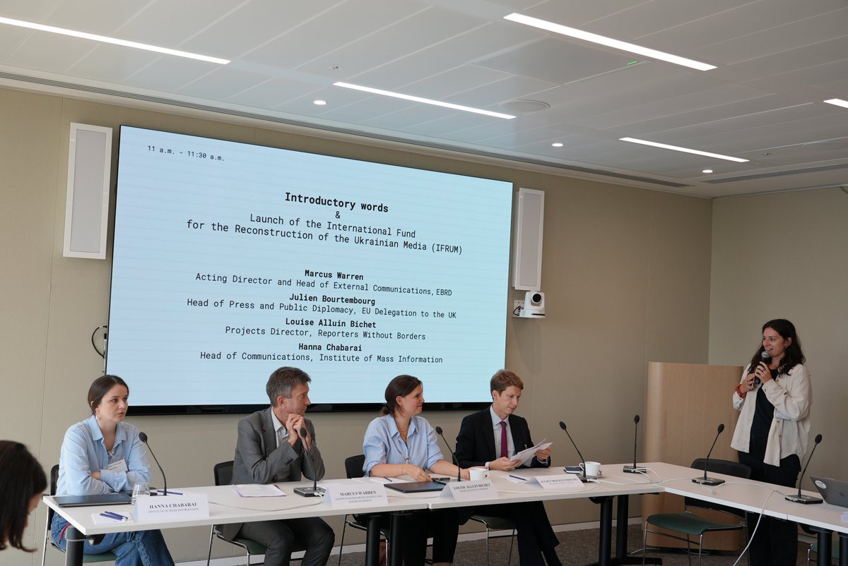 imiukraine's tweet photo. Together with Ukrainian journalists, NGOs and international partners, we launched the Independent Fund for the Reconstruction of Ukrainian Media (IFRUM).

Photo by Anna Colpaert / RSF https://t.co/7i5hADN6w4