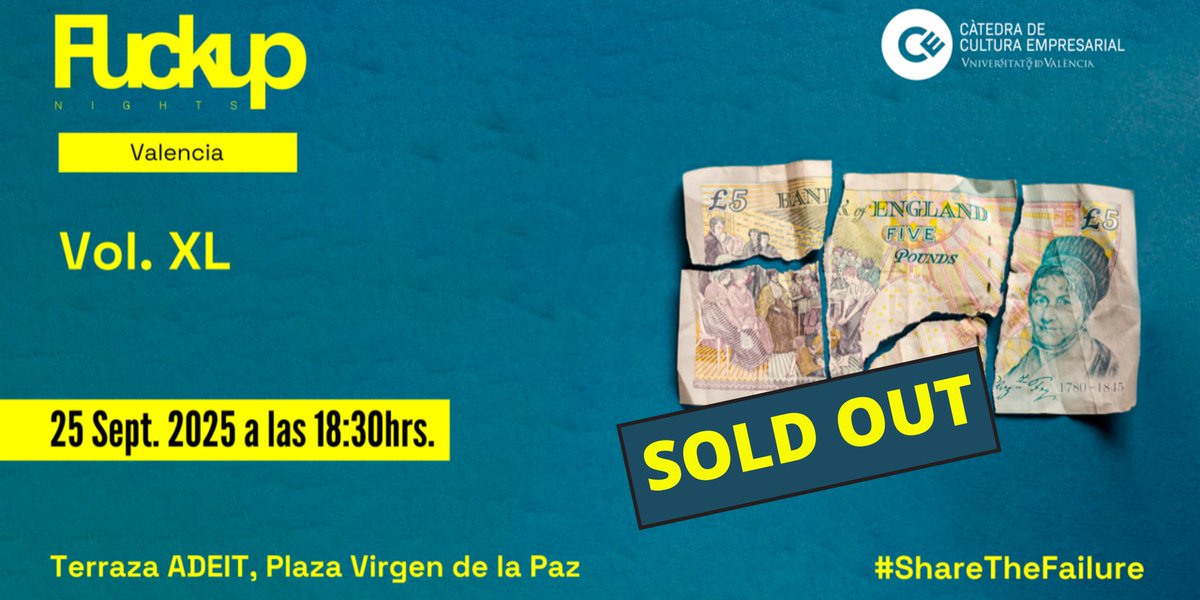 Anunciamos "sold out" de nuestra edición 40 de #FuckupNightsVLC🎉Una edición más tenemos que daros la GRACIAS querida comunidad!!!🫶🙌🙌

@catedraCe <a href="/kvirrueta/">Karina Virrueta</a>
#fracasos #errores #aprendizajes #fuckupnights #networking #ShareTheFailure