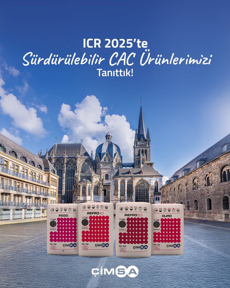 17–18 Eylül tarihlerinde Almanya’nın Aachen kentinde gerçekleşen International Colloquium on Refractories (ICR) etkinliğinde sektörün önde gelen profesyonelleriyle bir araya geldik.

Ar-Ge ekibimiz, kalsiyum alüminat çimento (CAC) ürün grubumuz, Refro serimiz, Rego ve Duro