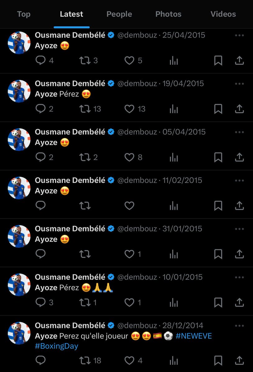 Lloro con Dembelé haciéndose una paja cada finde con los partidos de Ayoze. 😭😭😭