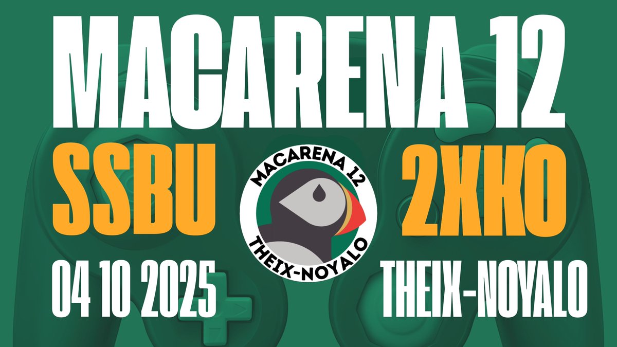La Macarena #12 c'est pour bientôt !

Au programme :
⭐️ SSBU - 64 joueurs
⭐️ 2XKO - 16 joueurs
⭐️ Ladder SSBU

💰 300€ de CP au total

RDV LE 4 OCTOBRE

start.gg/Macarena12
start.gg/Macarena12
start.gg/Macarena12