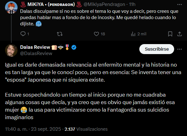 Ahora soy un enfermo mental xD

Que yo uso a una esposa fantasma para victimizarme 😂🤣😂🤣😂

Debo tener algún nivel de esquizofrenia, que veo a esa mujer todo los días 😱😱