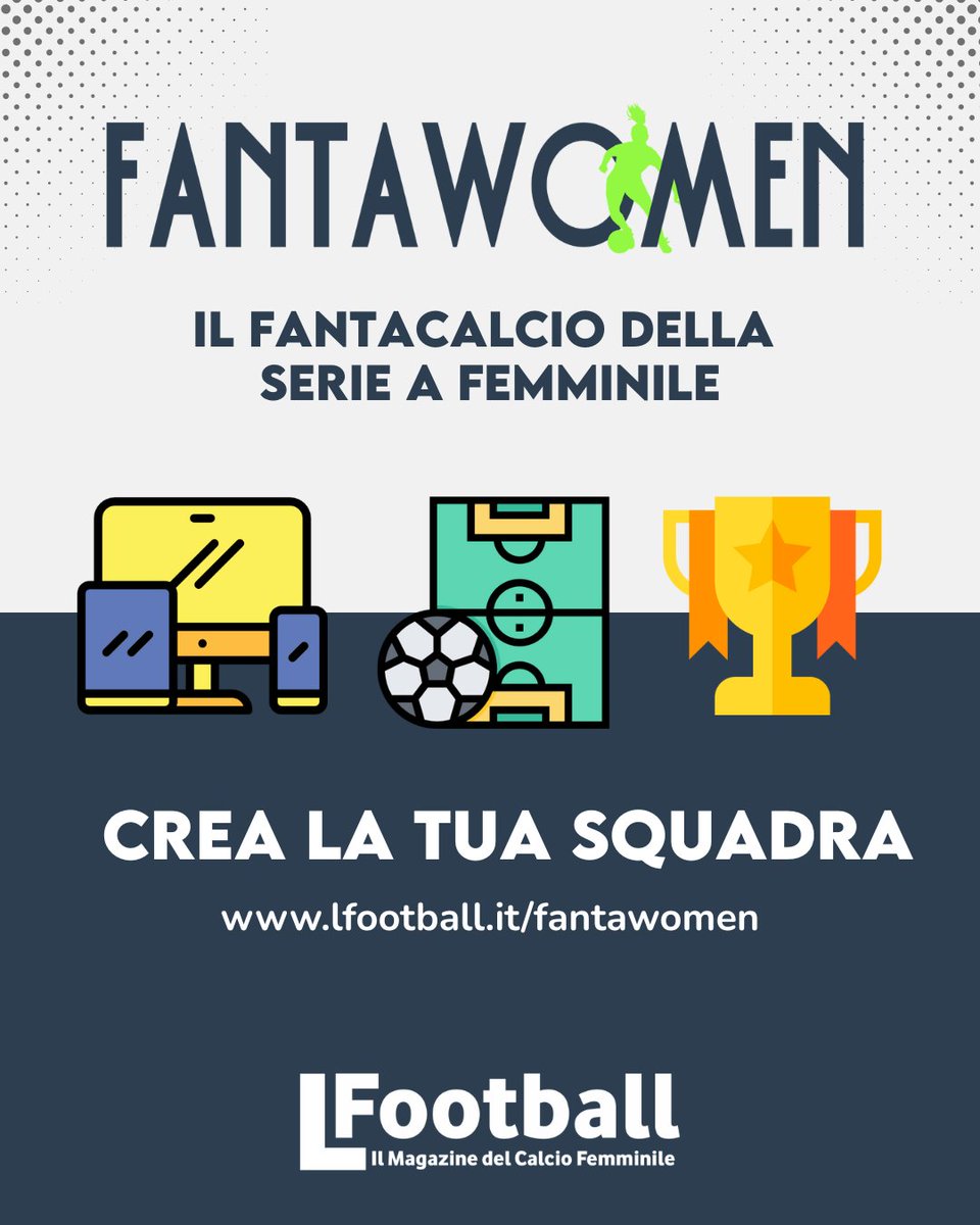🔰 Al via il Fantawomen, il fantacalcio della Serie A Women.  
🏆 Crea la tua squadra e sfida gli amici nelle leghe private o tutti gli altri fantacoach nel torneo generale. 
📲 Accedi o registrati gratuitamente 
lfootball.it/fantawomen/