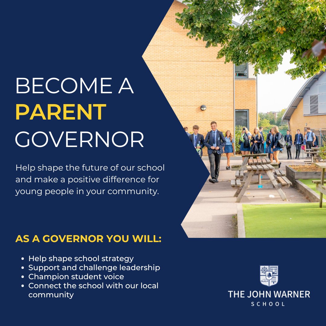 Join Us in Shaping the Future of The John Warner School

We’re looking for passionate parents to join our new school board as Parent Governors and help guide the school’s next exciting chapter.

Apply by Monday 6 October
Nomination form: forms.gle/55Co8REVefTWq2…