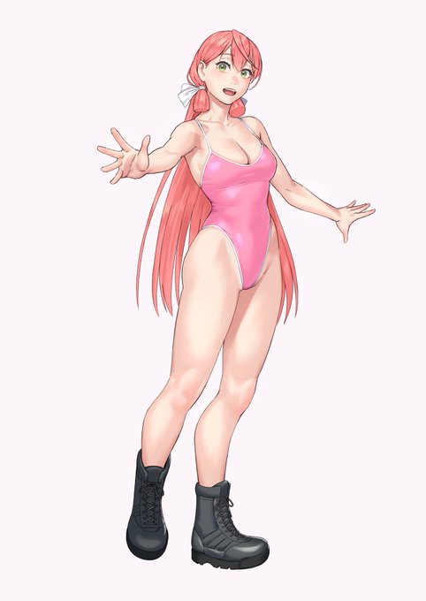 お題箱からミリタリーブーツに競泳水着。 