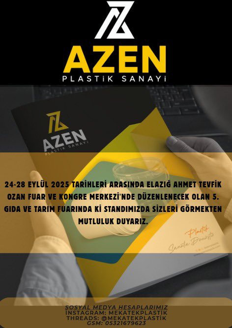 📍Ahmet Tevfik Ozan Fuar ve Kongre Merkezi 

5. Gıda ve Tarım fuarında ki standımıza bekleriz.

#Elazığ
#tarım
#fuar