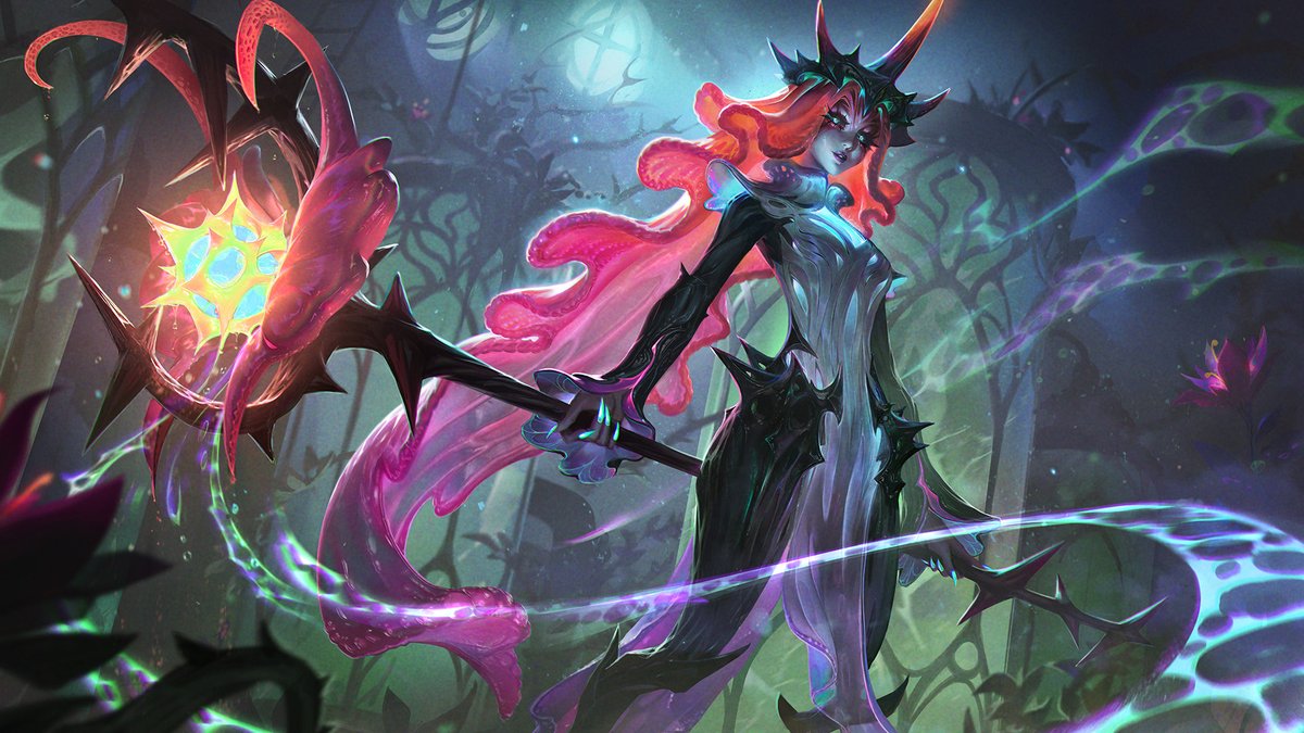 Bloom and devour.

 Flora Fatalis Lissandra, Fiddlesticks, and Soraka have taken root in the PBE 🥀🌹