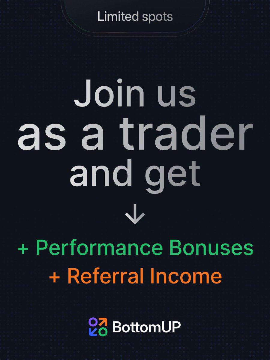 We’re opening the doors for new traders on BottomUP!
If you’d like to join as a trader, just fill out the form below 👇

forms.gle/tUZALdEiCxNFtG…