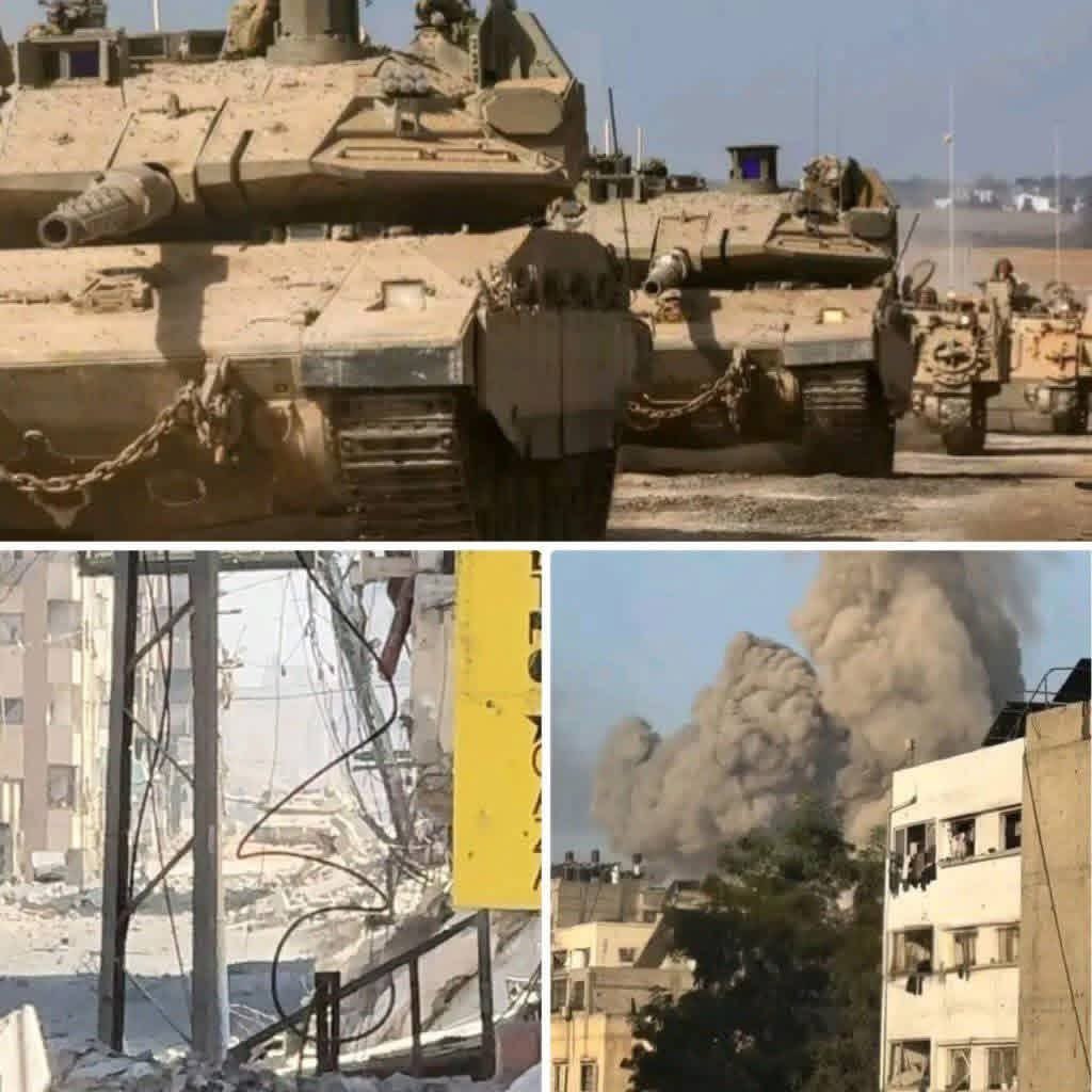كارثة لا يشبهها كارثة! 

الدبابــ آت الإسرائيلية تشق قلب المدينة كوحوشٍ جائعة، تسحق البشر والحجر، تُحيل البيوت مقابر، وتحوّل الشوارع إلى ساحات إعدامـ آت جماعية.

كل نفسٍ يتحرك يُحكم عليه بالموت، كل من بقي صامدًا في بيته يُستهدف، والسماء فوق غزة تصبّ نيرانها دون توقف.

هذا ليس