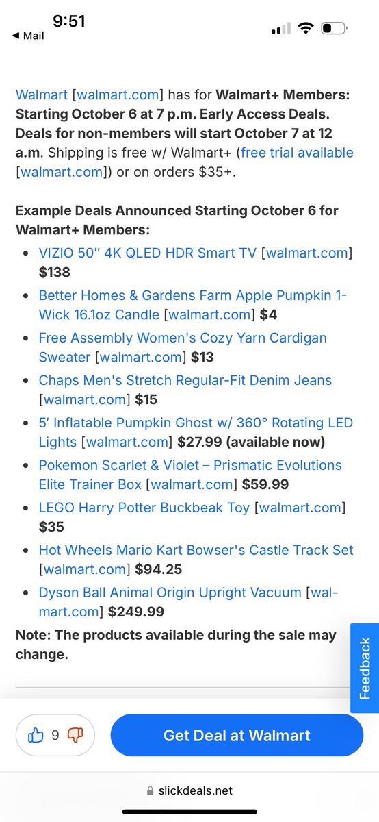 Happy Tuesday!!!

Walmart announced deals for + members next month.   Who’s buying in?  You can usually find deals for low monthly rates for + service. 

First up on the list Prismatic ETBs. 

Join the discord for more announcements like this and fast notifications from other big