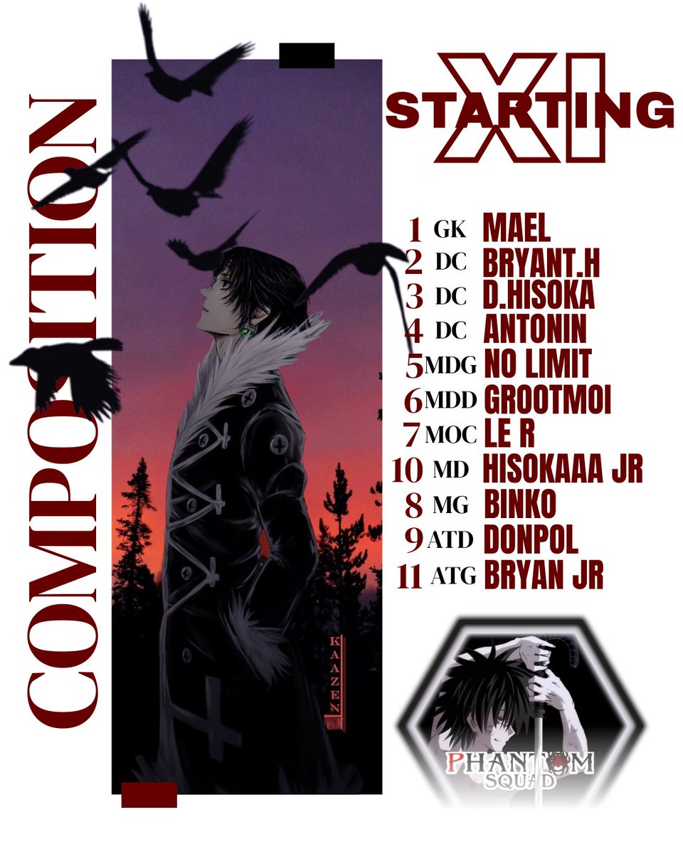 🔥 La compo est prête !
Voici notre équipe pour le match de ce soir au tournoi 🏆

📺 Rendez-vous en live sur **Twitch** à 21h 👉twitch.tv/hisokaaoff?sr=a #EAFC26 #clubpro #tournoi