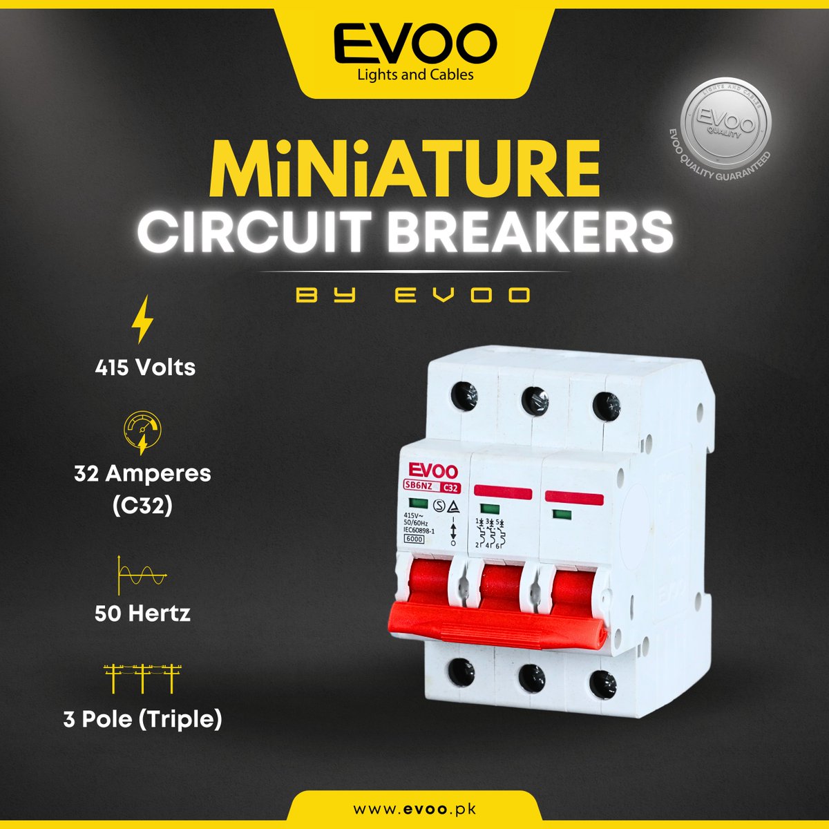 evoopak's tweet image. EVOO Miniature Circuit Breakers
.
Provides Reliable Short Circuit Protection With Advanced Performance.
.
#MCB #ElectricalSafety #ReliableChoice