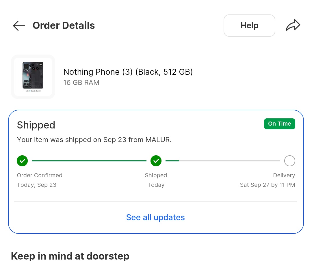 2RohitMacho7's tweet photo. @nothingindia Ordered the 16gb variant https://t.co/zdsbT6z8sG