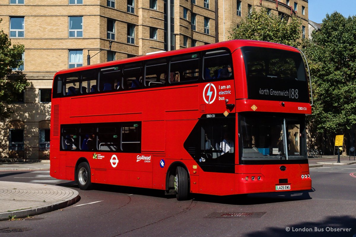 LDNBusObserver's tweet image. Go-Ahead London: EBD131 (LA25 EWG) - Route 188

© London Bus Observer
📅: September 19, 2025 | 📸: Canon EOS 250D