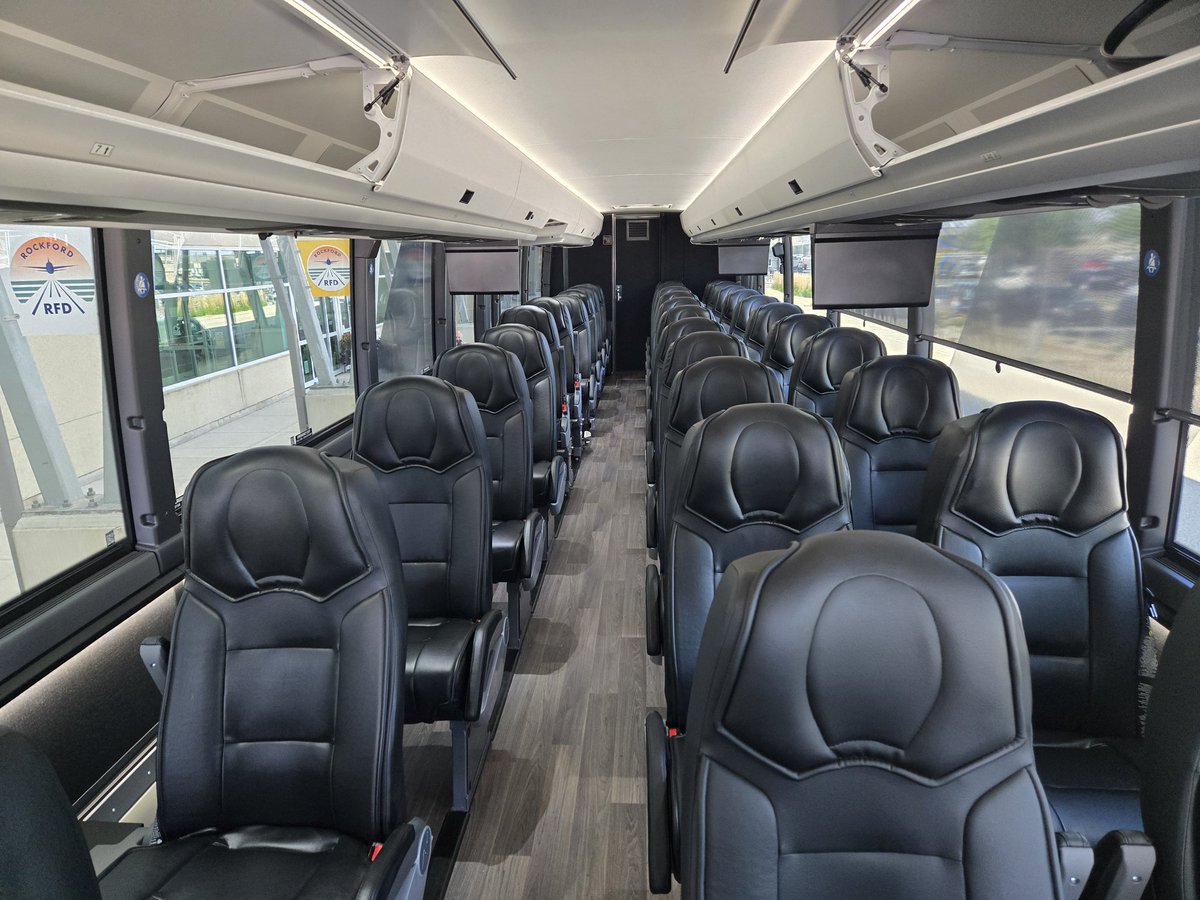 Roomy leather seats on the new American Airlines bus from Rockford to O'Hare. Instead of "bus" though, think "connecting flight." 
rrstar.com/story/news/loc…