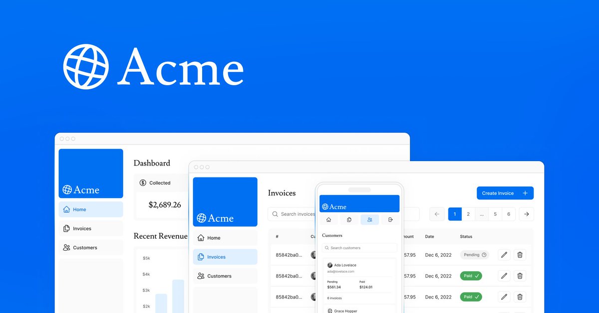 CodingHassan's tweet photo. 🎉 Just completed the Next.js App Router Fundamentals course by @vercel! 🚀
Built 'Acme Dashboard' during the course. Check it out and give it a ⭐: https://t.co/48H3Mh5lC3
Thanks to @vercel &amp; @nextjs for this amazing journey!
#Nextjs #React #WebDev https://t.co/SYU3jiIVFc