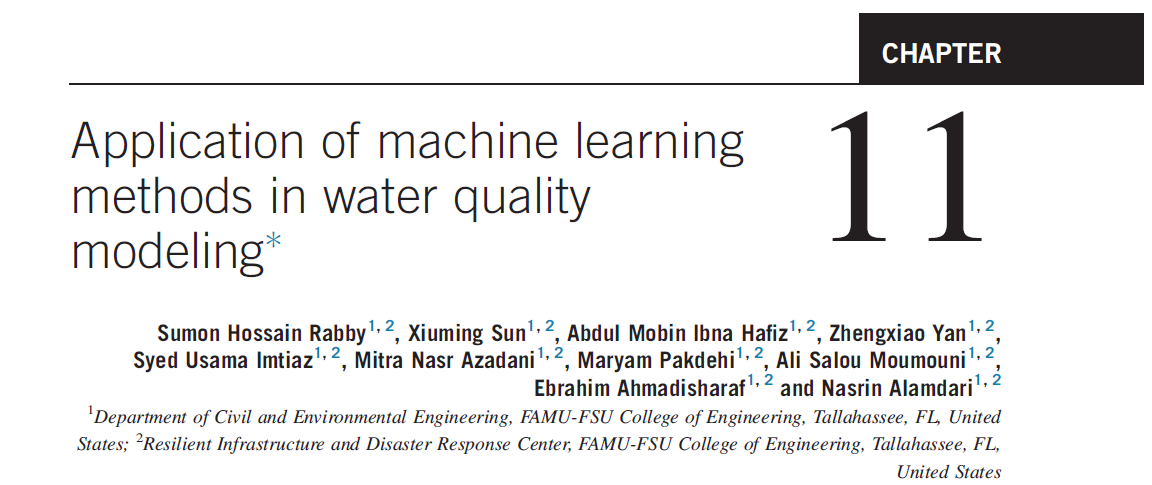 Check our recent book chapter published in
<a href="/sciencedirect/">Elsevier | ScienceDirect</a> <a href="/ElsevierConnect/">Elsevier</a>. We provide a review of ML algorithms in water quality modeling &amp; analyses.
<a href="/NasrinAlamdari/">Nasrin Alamdari</a> <a href="/Mobin_hafiz_/">Abdul Mobin</a> <a href="/sumon_rabby/">Sumon Hossain Rabby</a> 

doi.org/10.1016/B978-0…