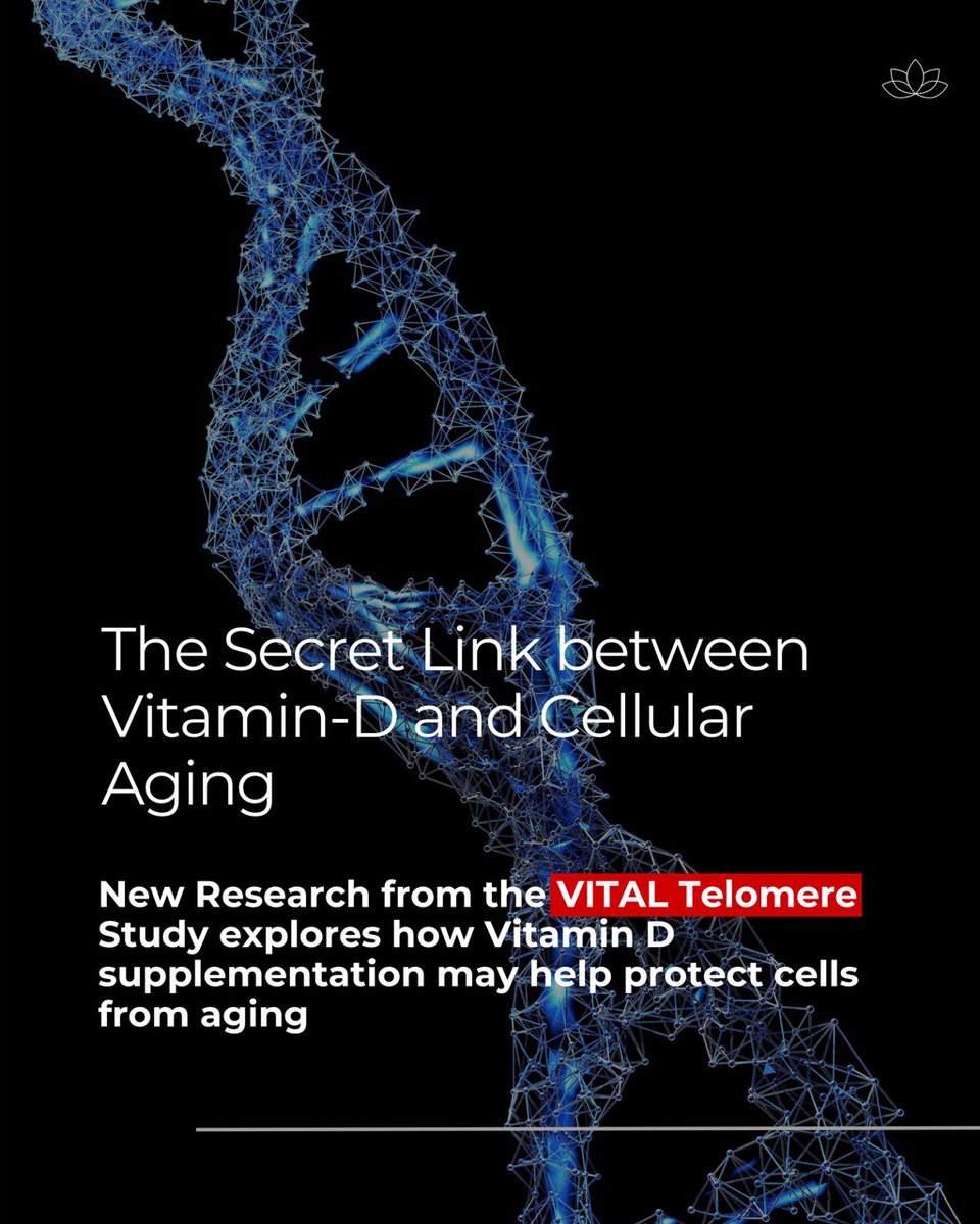 Can Vitamin D help slow cellular Aging ? 
The groundbreaking VITAL Telomere Study suggests that daily vitamin D3 can help preserve telomere length — the protective caps at the ends of chromosomes that shorten as we age.
#AgingGracefully #vitamintime