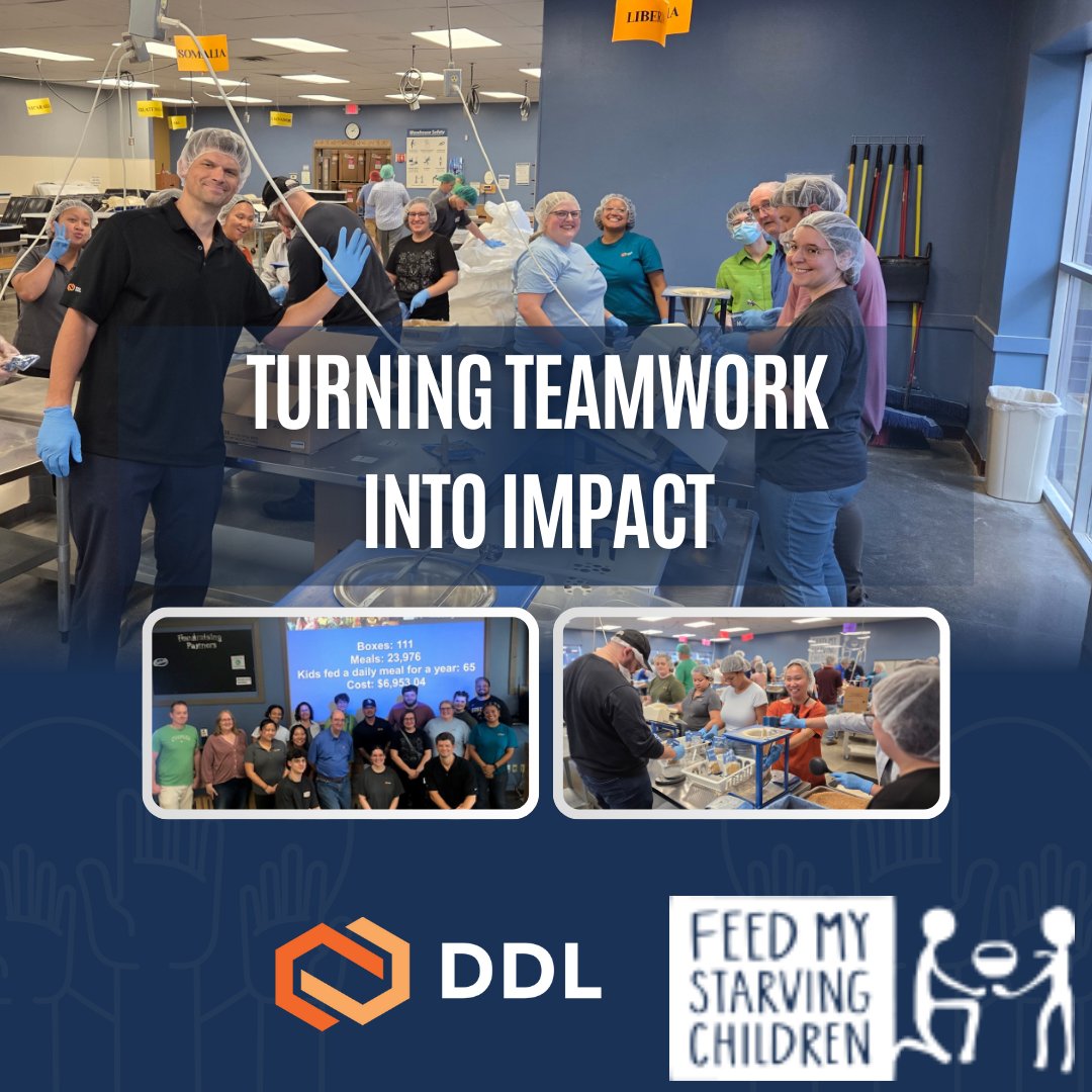 Our DDL team packed meals for Haiti with Feed My Starving Children. A few hours of teamwork = a lasting impact. If you’re looking for a great way to give back, check out <a href="/fmsc_org/">Feed My Starving Children</a> 
 #FeedMyStarvingChildren #DDLcares #TeamDDL #GiveBack
