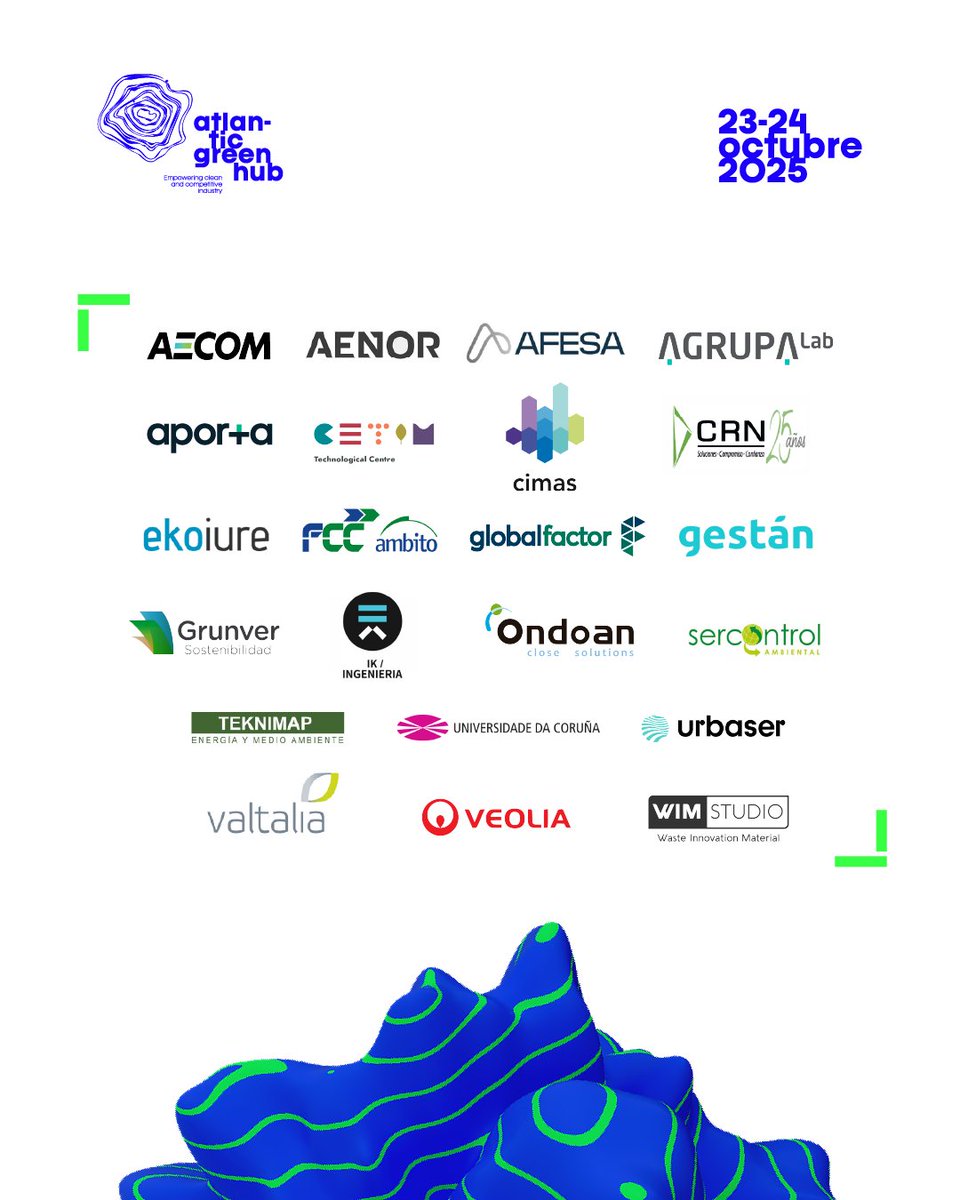 Más de 20 empresas líderes en soluciones medioambientales de Galicia y Euskadi participarán en la 1ª edición de @atlantgreenhub el 23 y 24 de octubre. Gracias a todas por compartir su know how en Santiago. Explora todas las vías de participación:
📷shre.ink/SqjA