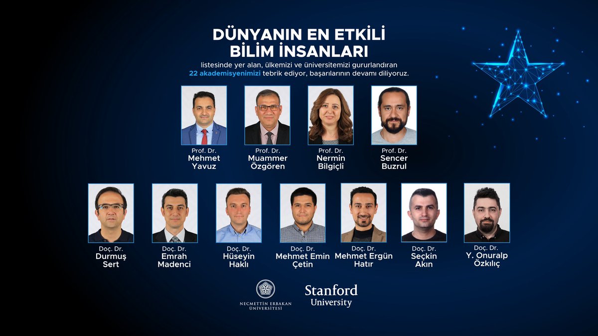 #NEÜnünEseri 💯

Üniversitemizden 𝟐𝟐 𝐀𝐤𝐚𝐝𝐞𝐦𝐢𝐬𝐲𝐞𝐧, “Dünyanın En Etkili Bilim İnsanları” yıllık etki listesinde yer aldı.🚀

Ülkemizi ve #NEÜ’yü gururlandırarak Türk yükseköğretiminde ve dünyada öne çıkan hocalarımızı tebrik ediyoruz.👏

➡️ erbakan.edu.tr/tr/haber/unive…