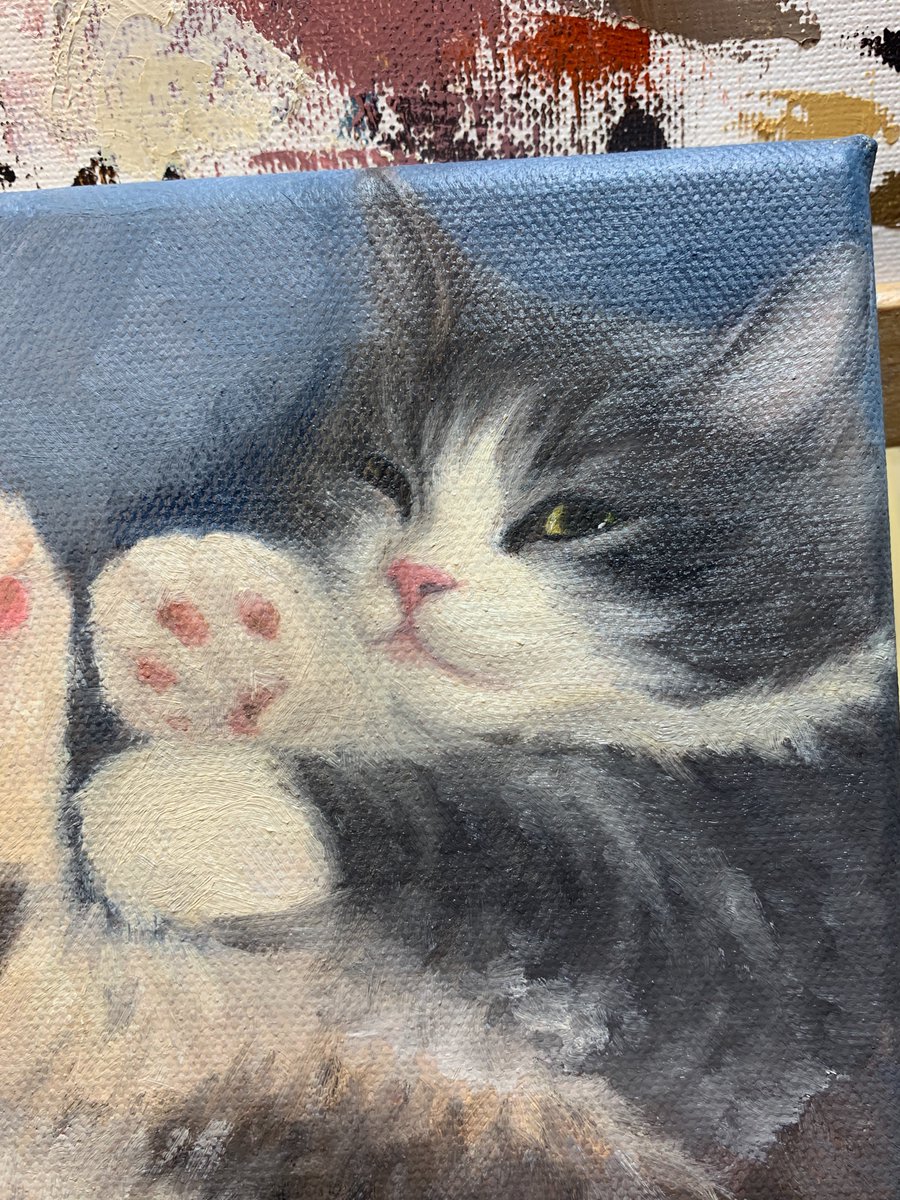 油絵　専用　お困り顔のいやし鳥パフィン shiho ohashi（猫・風景画家） on X: 