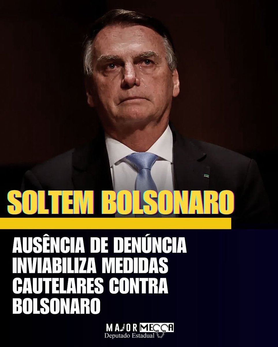 MajorMecca's tweet photo. Jair Bolsonaro está sob prisão domiciliar e tornozeleira eletrônica, mas não há denúncia formal contra ele. Pela lei, a liberdade é a regra, e medidas cautelares só se sustentam com acusação válida e indícios claros de crime. Sem isso, manter tais restrições é ilegal e inconstitucional.