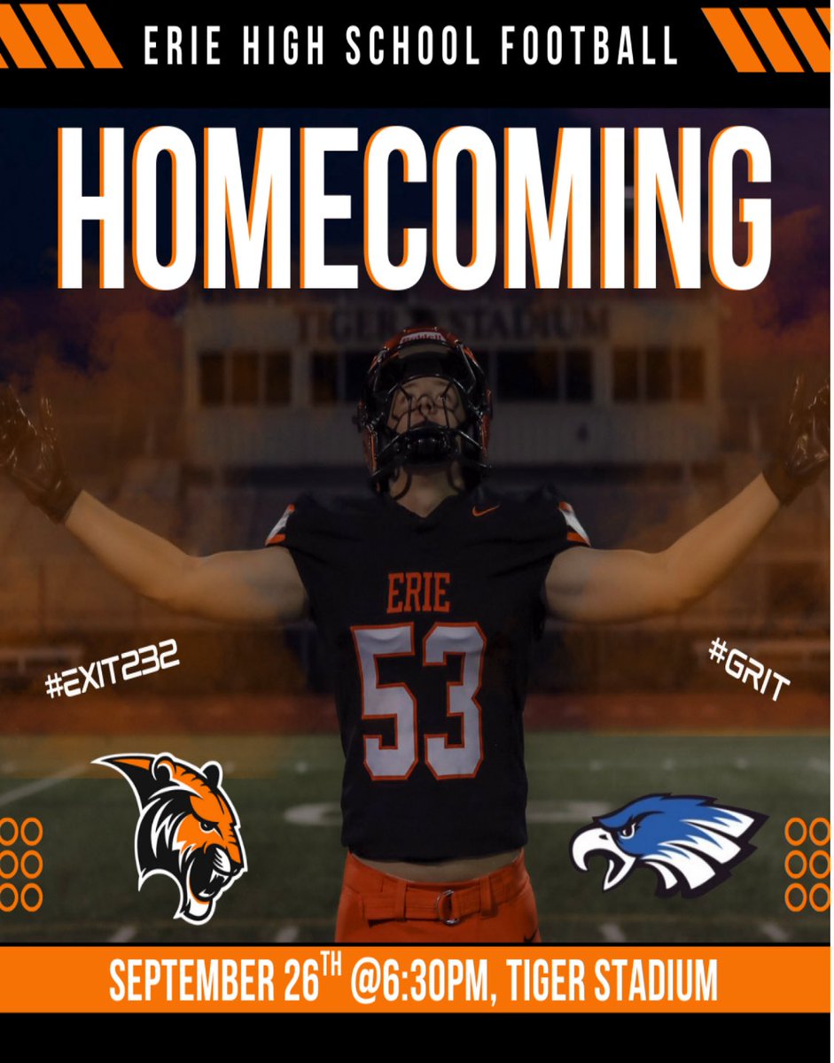 Homecoming week!  Tiger Stadium is the place to be Friday night!!  Kickoff at 6:30pm.  SkoTigs!!  #Exit232 #GRIT