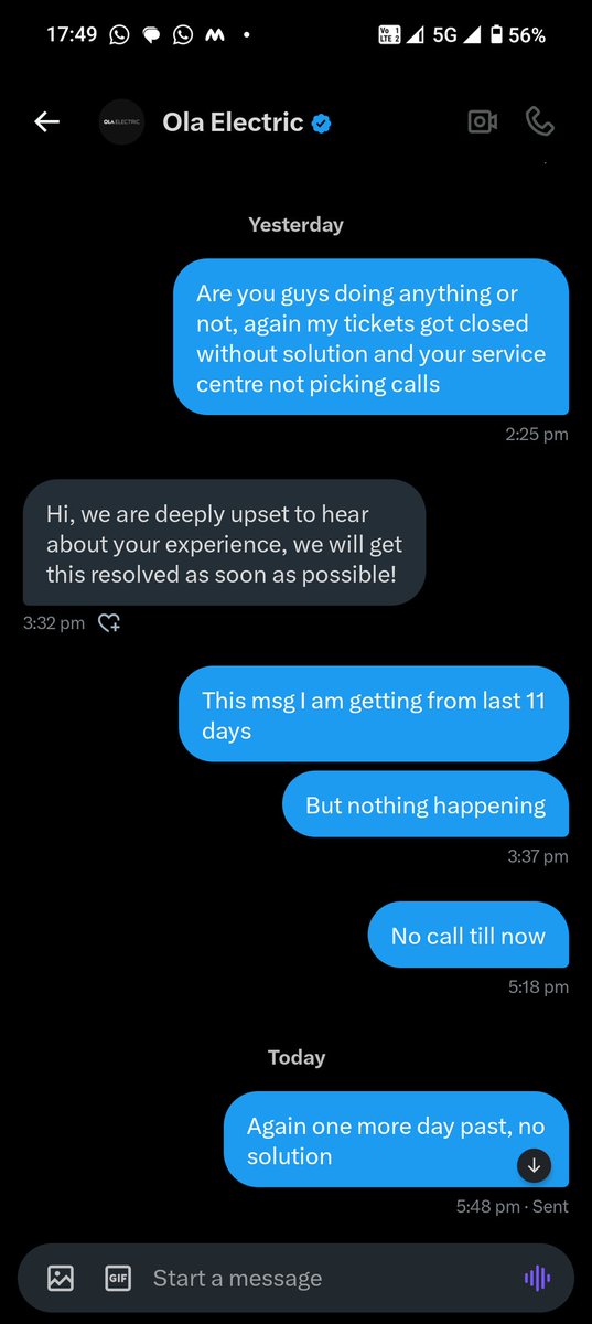 Manishkumar0029's tweet photo. @OlaElectric @bhash you guys are really shameless, giving ads for new sales but not taking care of existing customers. Following from last 12 days scooter is in idle condition, Your so called emergency support is pending from last 12 days. Your call centre team never picking service line. https://t.co/L3g2KZ4qRo