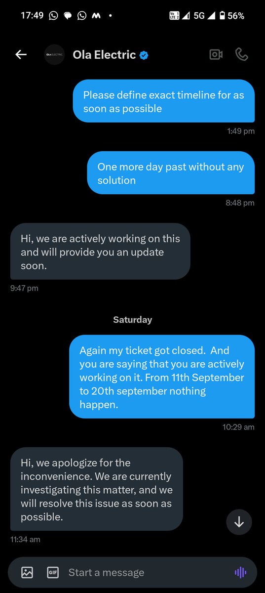 Manishkumar0029's tweet photo. @OlaElectric @bhash you guys are really shameless, giving ads for new sales but not taking care of existing customers. Following from last 12 days scooter is in idle condition, Your so called emergency support is pending from last 12 days. Your call centre team never picking service line. https://t.co/L3g2KZ4qRo