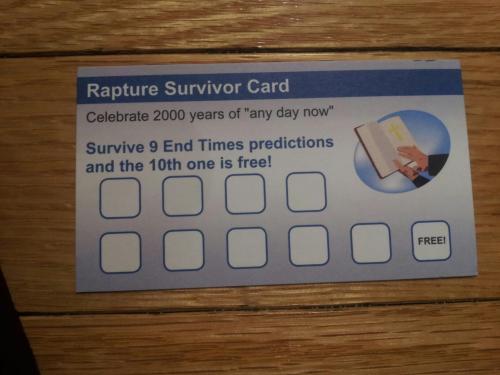 ChristnNitemare's tweet image. How's your Rapture Survivor Card looking?