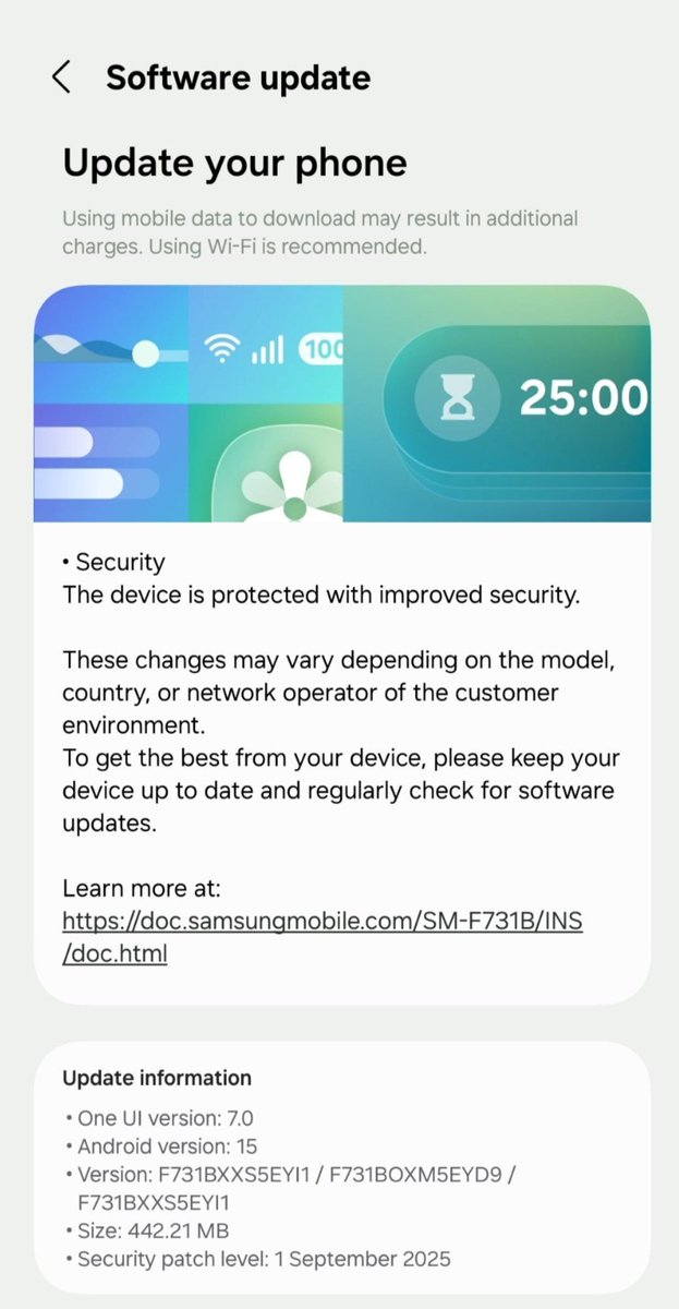 I_AM_G_K_S's tweet image. Breaking news!!

Galaxy Z Flip5 receives September update in India 🇮🇳

Build Version : F731BXXS5EYI1/ F731BOXM5EYD9/F731BXXS5EYI1
#GalaxyZFlip5
