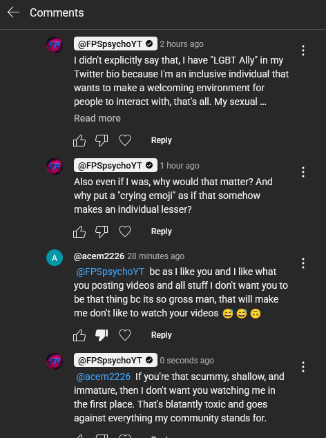 Officially the scummiest comment I've ever had on YouTube.

Don't be like this, it goes against everything my community stands for - and 99.999% of other communities would be equally as outraged.