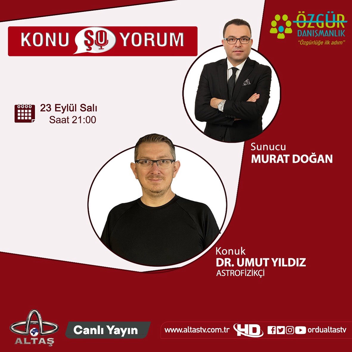 Yeni sezon başlıyor.

İlk bölüm konuğumuz Ordumuzun değerlerinden Astrofizikçi Dr. <a href="/umutayildiz/">Umut Yildiz</a>  olacaktır.

Uzay bilimi, NASA Ve Teknofest’i konuşacağımız #Konuşuyorum’u İzlemeniz dileğiyle.