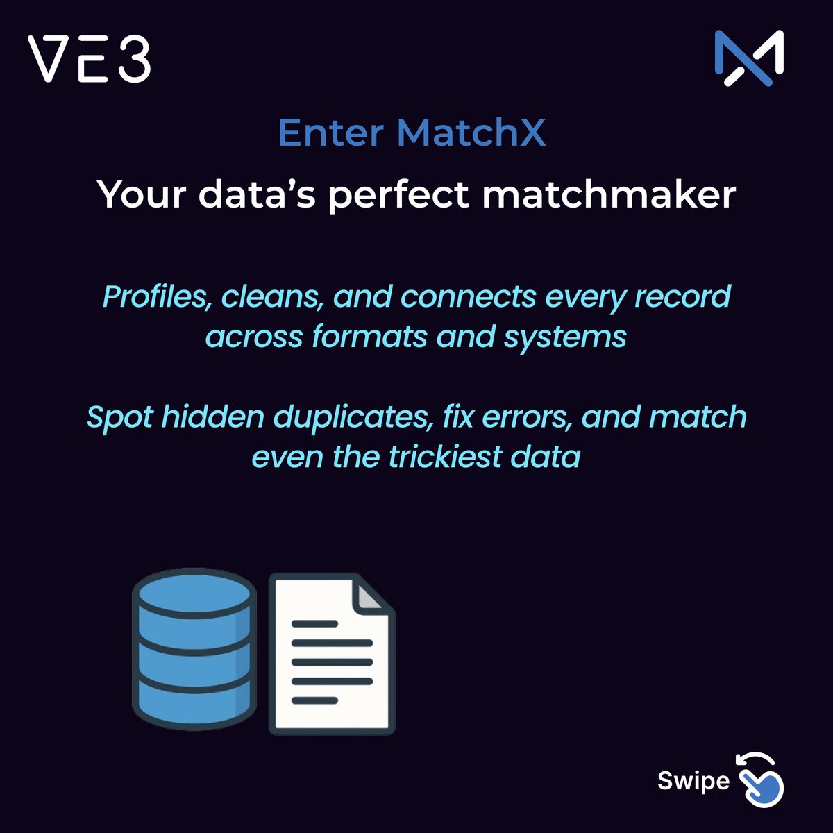 MatchX_ve3's tweet image. Don’t settle for awkward mismatches. Give your enterprise the confidence of clean, reconciled, and AI-ready data with MatchX.

👉 See MatchX in action: zurl.co/2znLm

#dataquality #datamatching #ai #data #datatools #datamanagement #crm #finance #HR