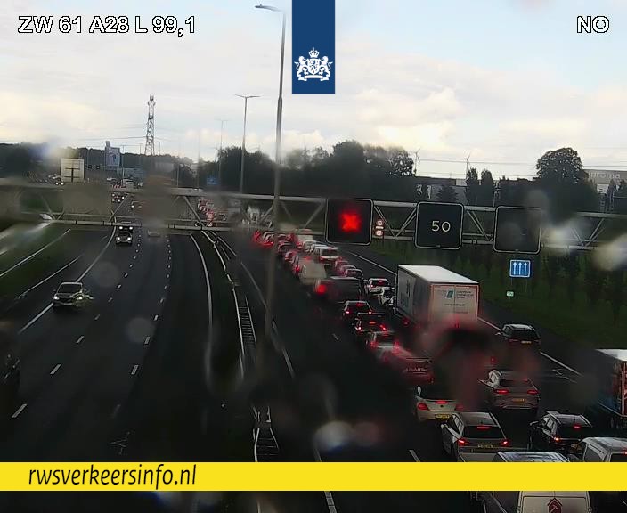 Ongeval op A28 richting Hoogeveen bij Nieuwleusen