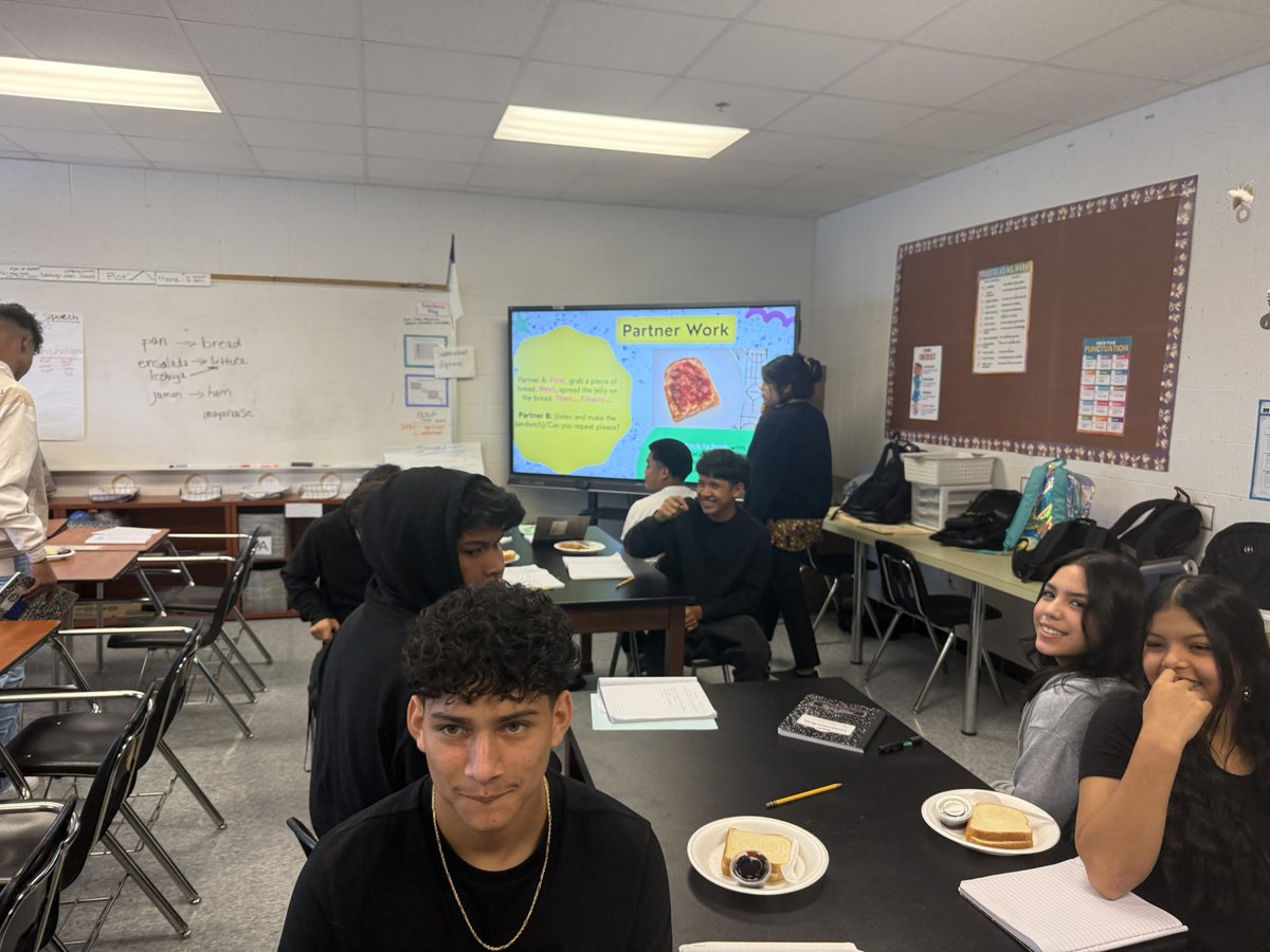 Who says TELPAS interventions have to be boring? Our students practiced their listening, speaking and writing skills with a “How to Make a sandwich” activity! Shoutout to Ms. Marin, Ms. Shepherd, Ms. Humphrey and Ms. Richards 👏