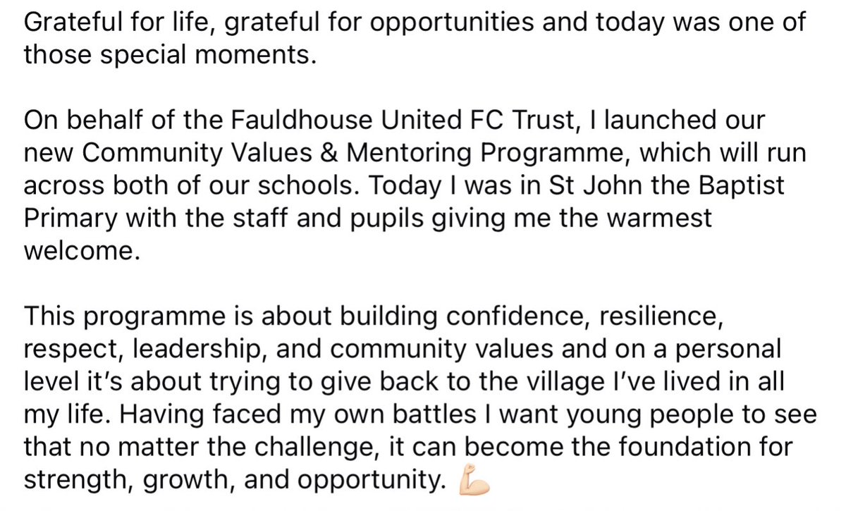 stevensharp90's tweet image. Proud to have launched our new Community Values &amp;amp; Mentoring programme on behalf of Fauldhouse United FC Trust today. So grateful to be able to try give a little back to our Community