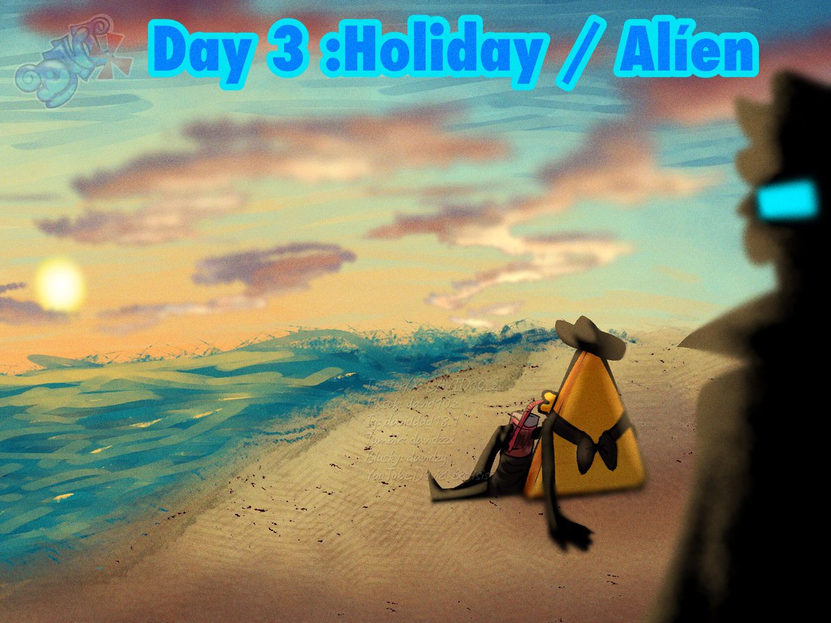 Day 3 :Holiday / Alíen

#EURIWEEK #EuclydiaRises #GravityFallsAu #SimpleBill 
Sería una pena que de la nada salga un alíen del agua y los atacara -
