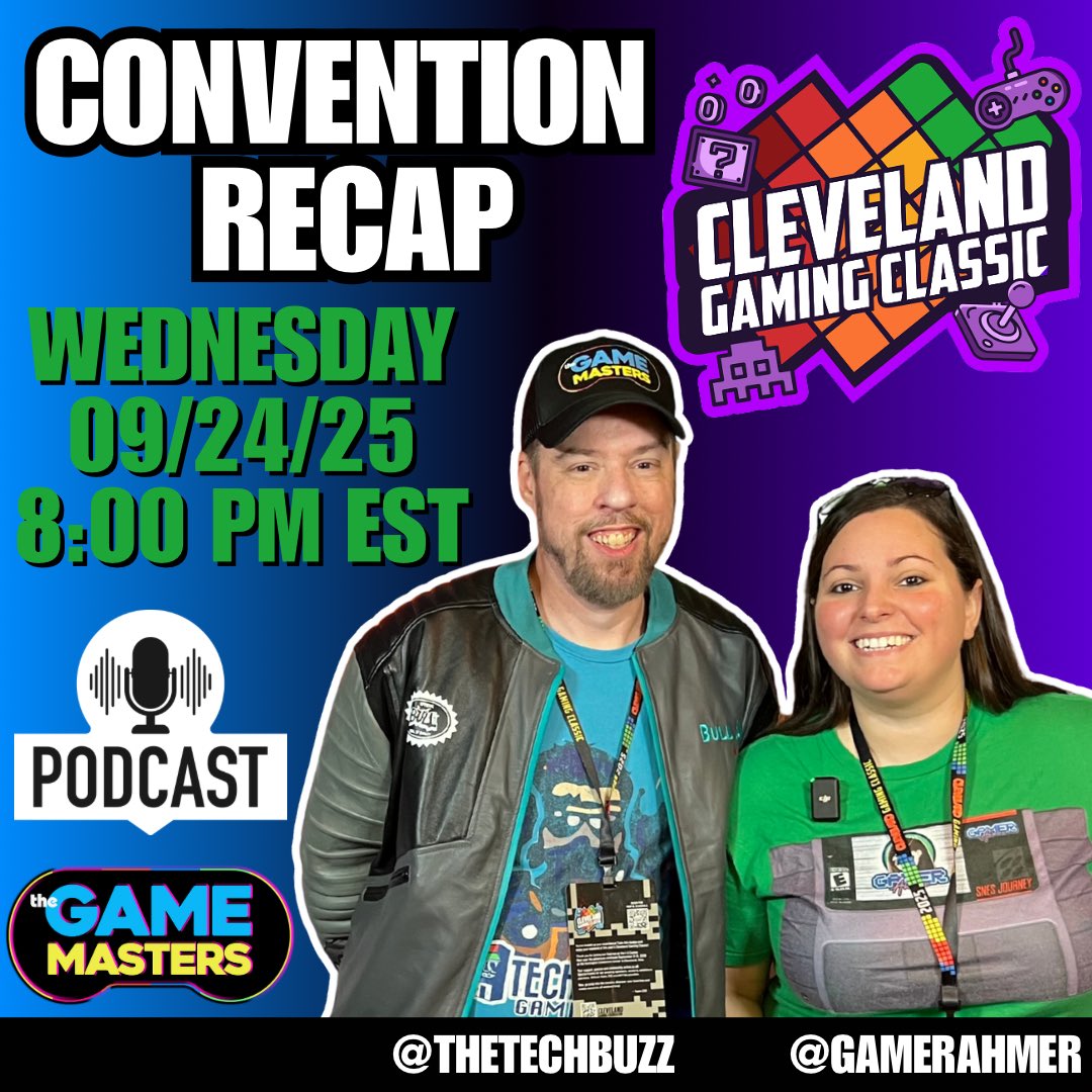 Can’t Wait!! Come watch either <a href="/GamerAhmer/">XBrandalionX</a> or <a href="/thetechbuzz/">Stephen Heywood</a> channel as we continue our new live show podcast The Game Masters . This Wednesday at 8 PM EST. #videogames #thegamemasters #gamerahmer #podcast #youtube #retrogaming #thetechbuzz #clevelandgamingclassic