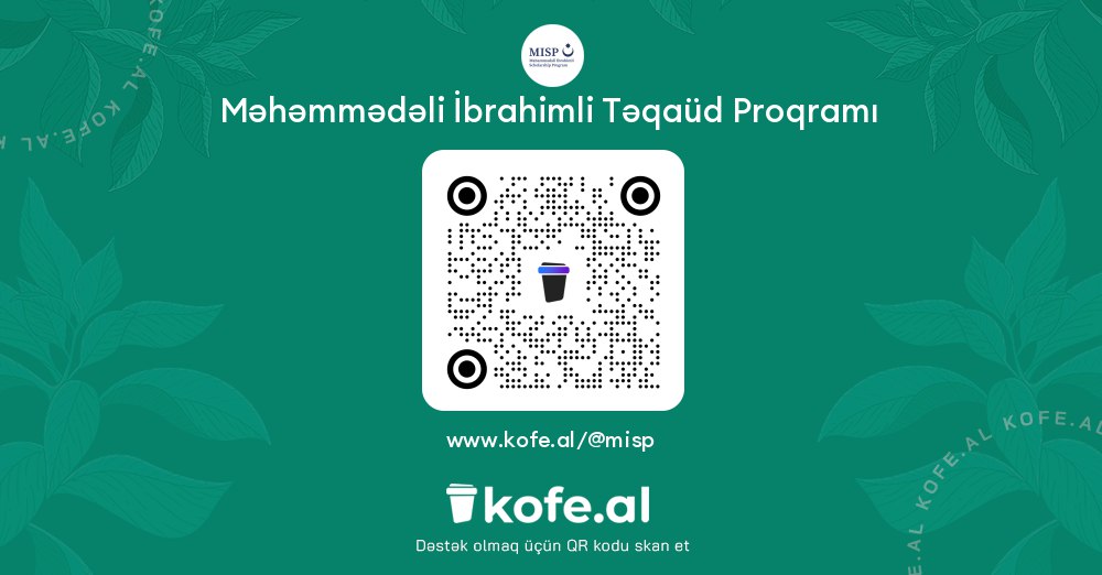 Dəyərli izləyicilər,

Təqaüd proqramının büdcəsi sizin ianələrinizlə formalaşır. Hər kiçik dəstək böyük fərq yaradır. Gənclərin xəyallarını gerçəkləşdirmək və Məhəmmədəlinin ideyalarını yaşatmaq üçün indi ianə edin.