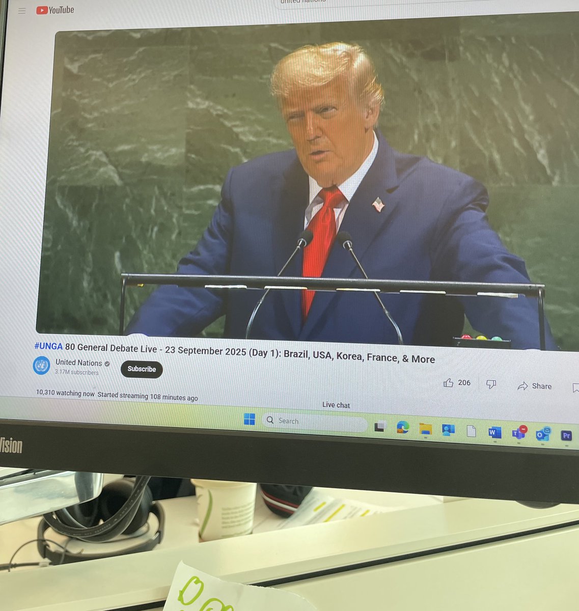 No le gusta la ONU, pero lleva 45 min hablando desde el podio de la Asamblea General #UNGA80